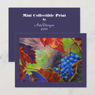 Carte Postale Raisins sur Vine Mini Imprimés Collectibles