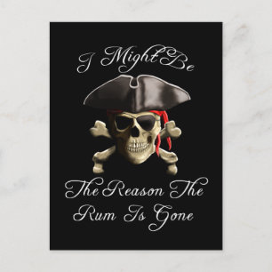 Carte Postale Raison Pour Laquelle Le Rhum Est Partis Pirate Sku