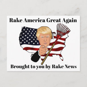 Carte Postale Rake News Trump Humour anti Donald Trump