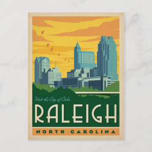 Carte Postale Raleigh, Caroline du Nord   Ville des chênes