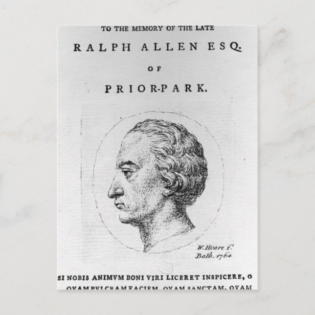 Carte Postale Ralph Allen, 1764 (Devant)
