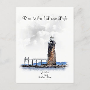 Carte Postale Ram Island Ledge Light-Michigan