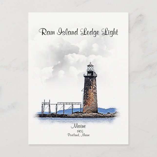Carte Postale Ram Island Ledge Light-Michigan (Devant)