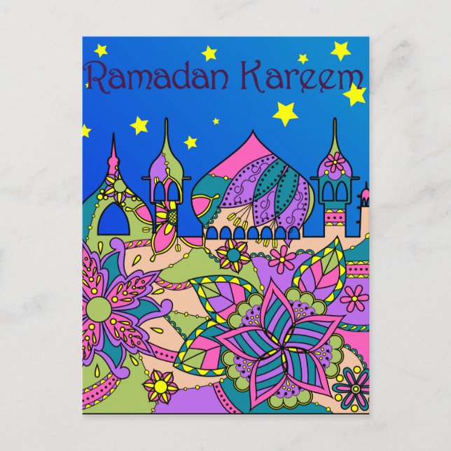 Carte postale Ramadan Kareem colorée (Devant)
