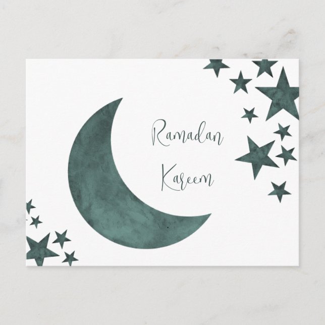 Carte Postale Ramadan Kareem croissant Islam moubarak stars (Devant)