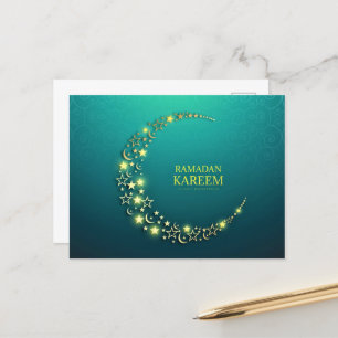 Carte Postale Ramadan Kareem Croissant islamique d'or