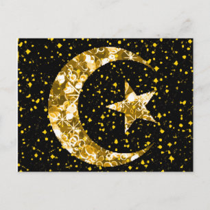 Carte Postale Ramadan Kareem lune et étoile