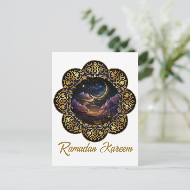 CARTE POSTALE RAMADAN KAREEM MUBARAK 2024 EID MUBARAK (Debout devant)