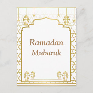 Carte Postale Ramadan Kareem Typographie Art du croissant islami