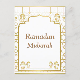 Carte Postale Ramadan Kareem Typographie Texte du Croissant isla