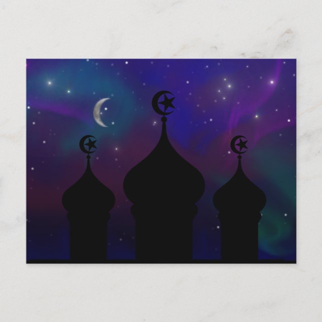 Carte Postale Ramadan Mosque with Magical Night Sky (Devant)