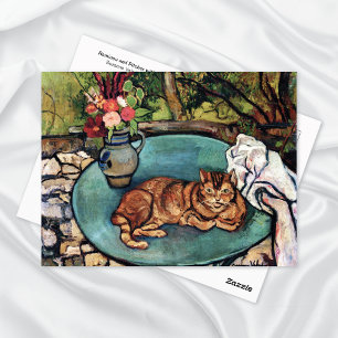 Carte Postale Raminou Cat Vase Carnations Suzanne Valadon
