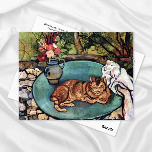 Carte Postale Raminou Cat Vase Carnations Suzanne Valadon (Créateur téléchargé)