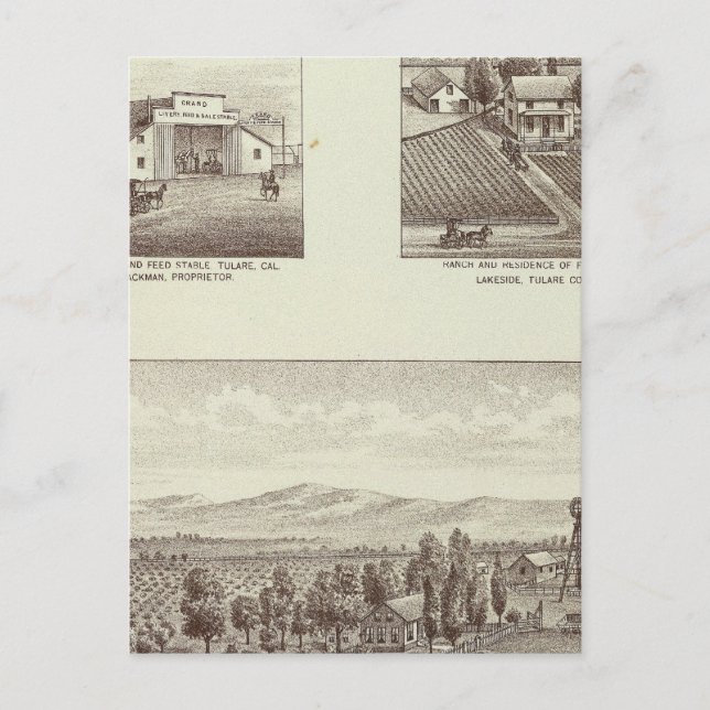 Carte Postale ranch Hunsaker, Woodville (Devant)