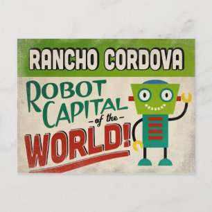 Carte Postale Rancho Cordova California Robot - Vintage amusant