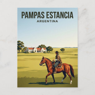 Carte Postale Randonnée à cheval dans l'estancia des Pampas en A
