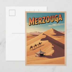 Carte Postale Randonnée à dos de chameau Merzouga sahara maroc v