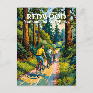 Carte Postale Randonnée à vélo en famille dans le parc national