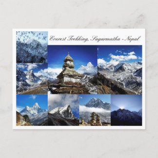 Carte Postale Randonnée dans l'Everest, Parc Sagarmatha, Himalay