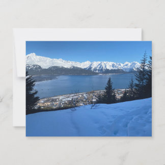 Carte Postale Randonnée D'Hiver Surplombant L'Eau