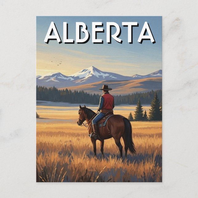 Carte Postale Randonnée équestre en Alberta Canada (Devant)