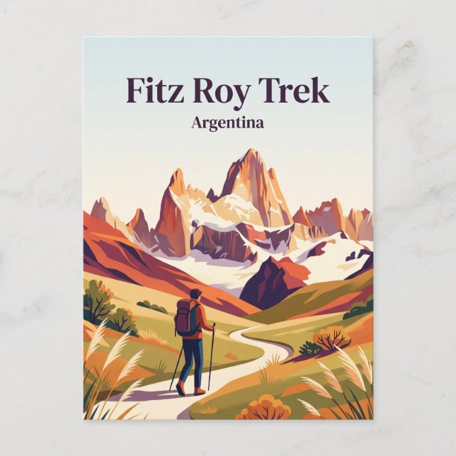 Carte Postale Randonnée Fitz Roy El Chaltén Argentine (Devant)