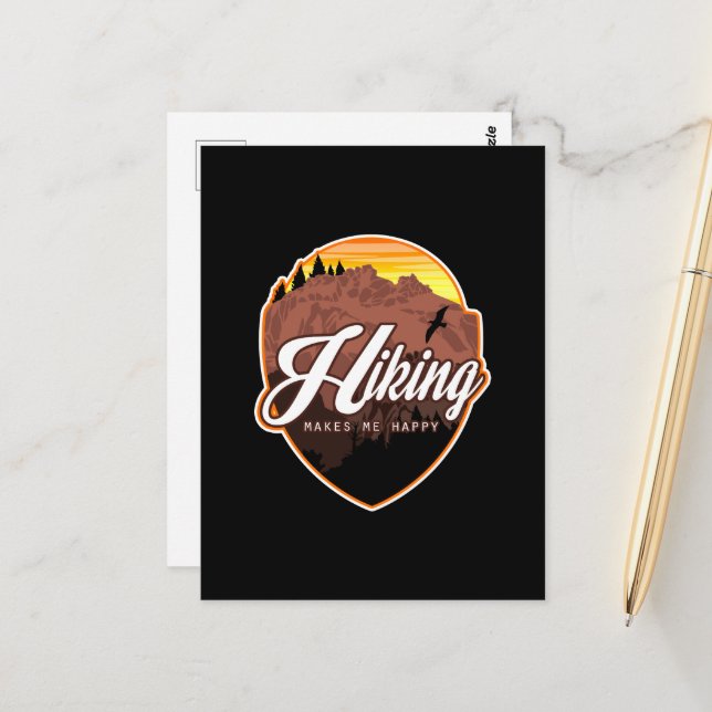 Carte Postale Randonnée Me Rend Heureux (Devant/Arrière en situation)