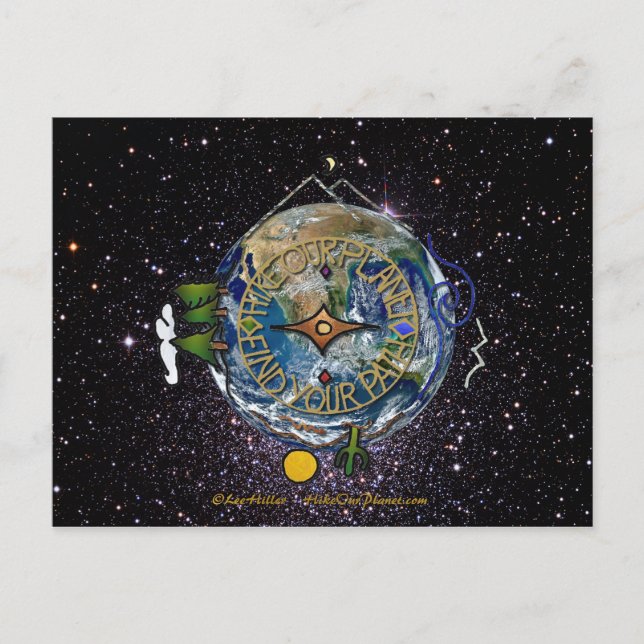 Carte Postale Randonnée Notre Planète Hiker's Soul Compass Space (Devant)