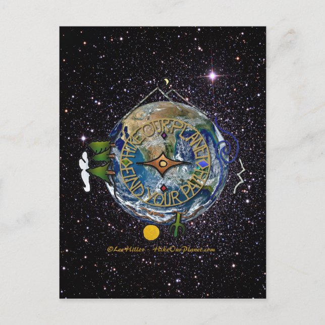 Carte Postale Randonnée Notre Planète Hiker's Soul Compass Space (Devant)