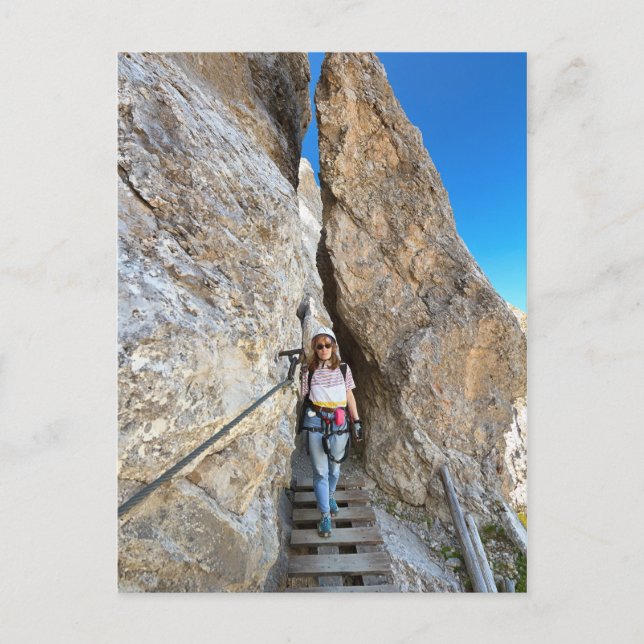 Carte Postale randonneur sur via ferrata (Devant)