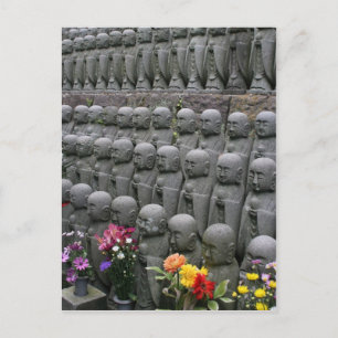 Carte Postale rangées de statues de bouddha