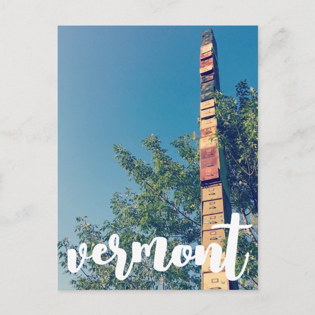 Carte Postale rangements empilés dans la poste du vermont burlin (Devant)
