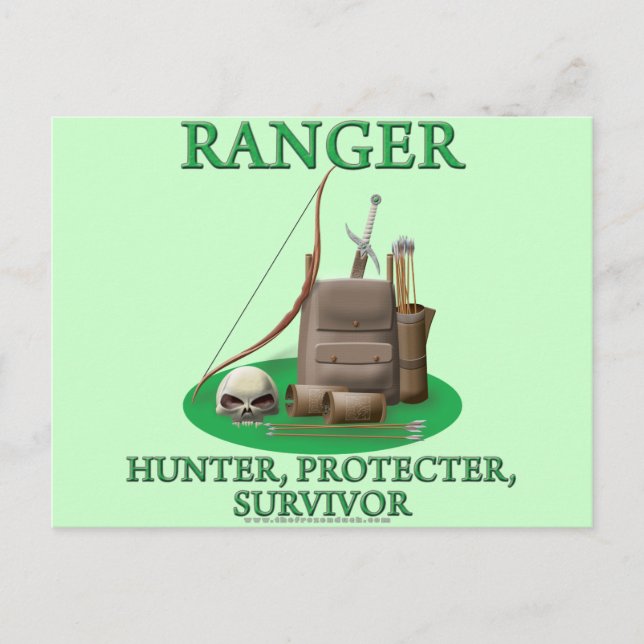 Carte Postale Ranger : Chasseur, Protecteur, Survivant (Devant)