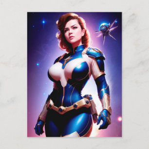 Carte Postale Ranger d'espace Sci Fi féminin des années 50 Vivid