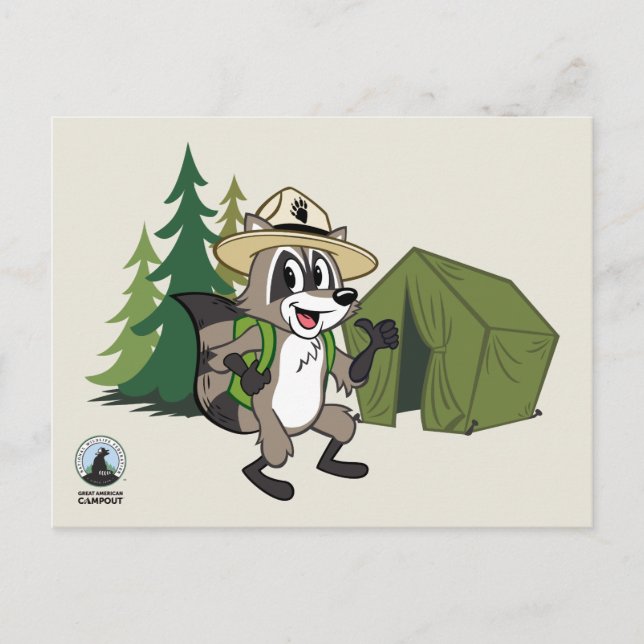 Carte Postale Ranger Rick | Grand Campout Américain -Tente (Devant)