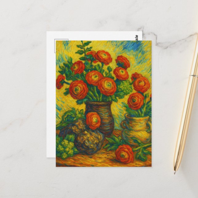 Carte postale Ranunculus (Devant/Arrière en situation)