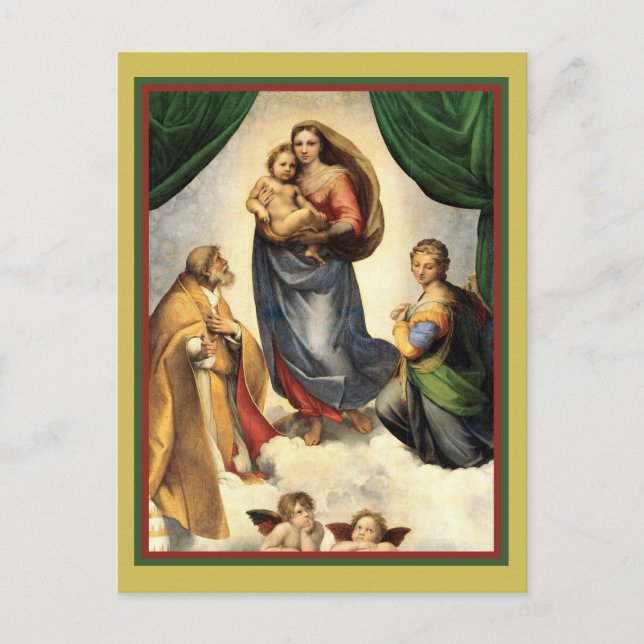 Carte Postale Raphael (1483 - 1520) Sixtine Madonna 1512 (Devant)