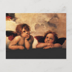 Carte Postale Raphael Cherubs Sistine Madonna 2 Anges