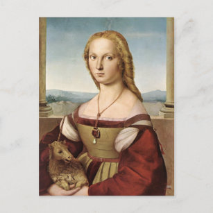 Carte Postale Raphael - Portrait d'une dame avec une licorne