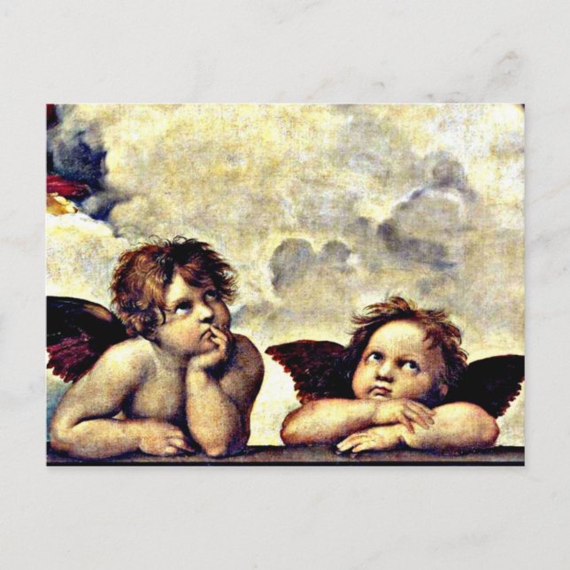 Carte Postale Raphael: Putti, Detail from the Sistine Madonna (Devant)