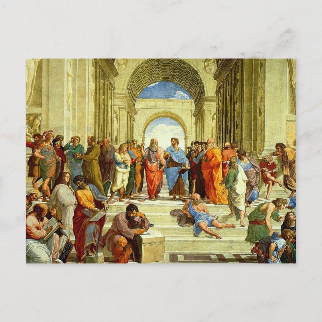 Carte Postale Raphael's "The School of Athens" Détails vers 1511 (Devant)
