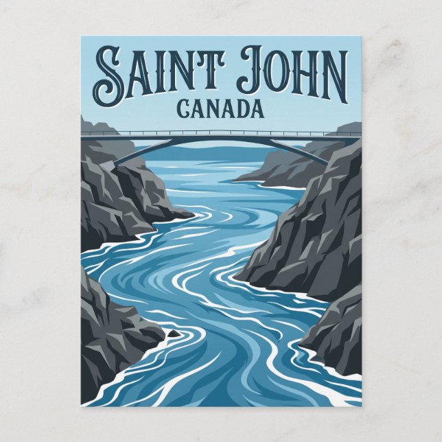 Carte Postale Rapides Reversing Falls Canada (Devant)