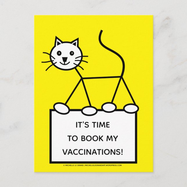 Carte Postale Rappel de la vaccination pour chat de chirurgie vé (Devant)