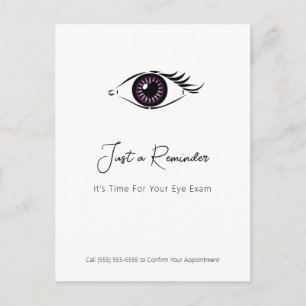 Carte Postale Rappel de l'examen de vue Purple Eye
