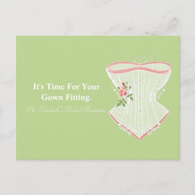 Carte Postale Rappel de prise de robe de mariée (Devant)