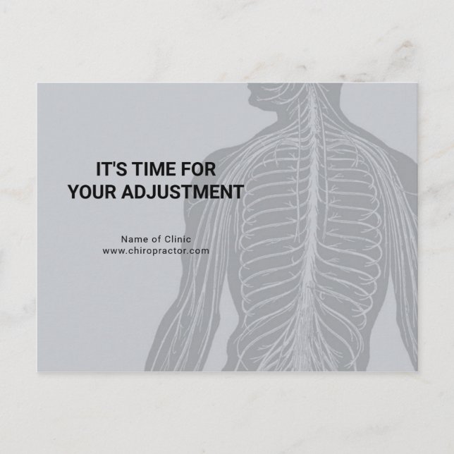 Carte Postale Rappel de Réglage Chiropratique (Devant)