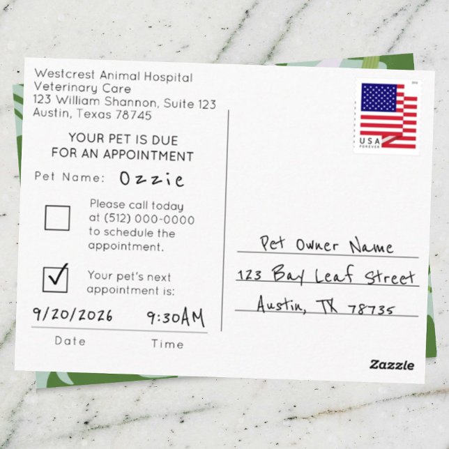 Carte Postale Rappel de rendez-vous Aloha pour vos animaux (Créateur téléchargé)