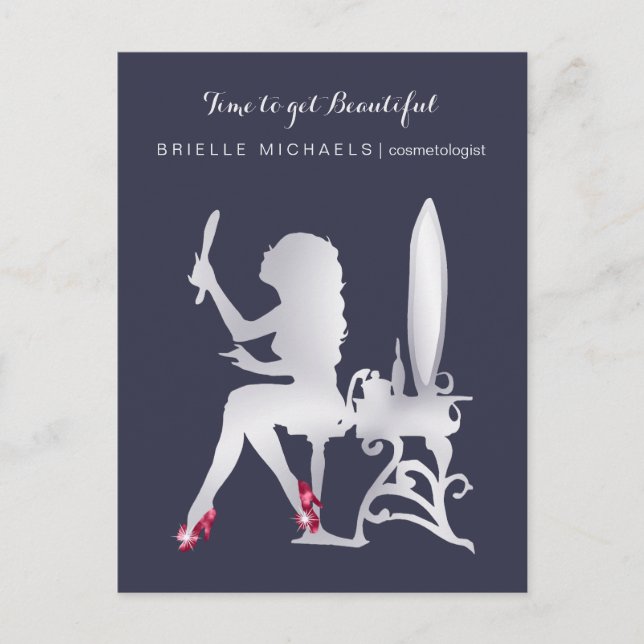 Carte Postale Rappel de rendez-vous de beauté pour cosmétologue (Devant)