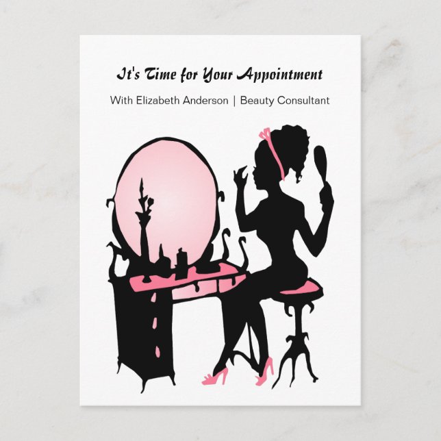 Carte Postale Rappel de rendez-vous de consultant en beauté (Devant)