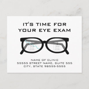Carte Postale Rappel de rendez-vous de l'examen oculaire des lun